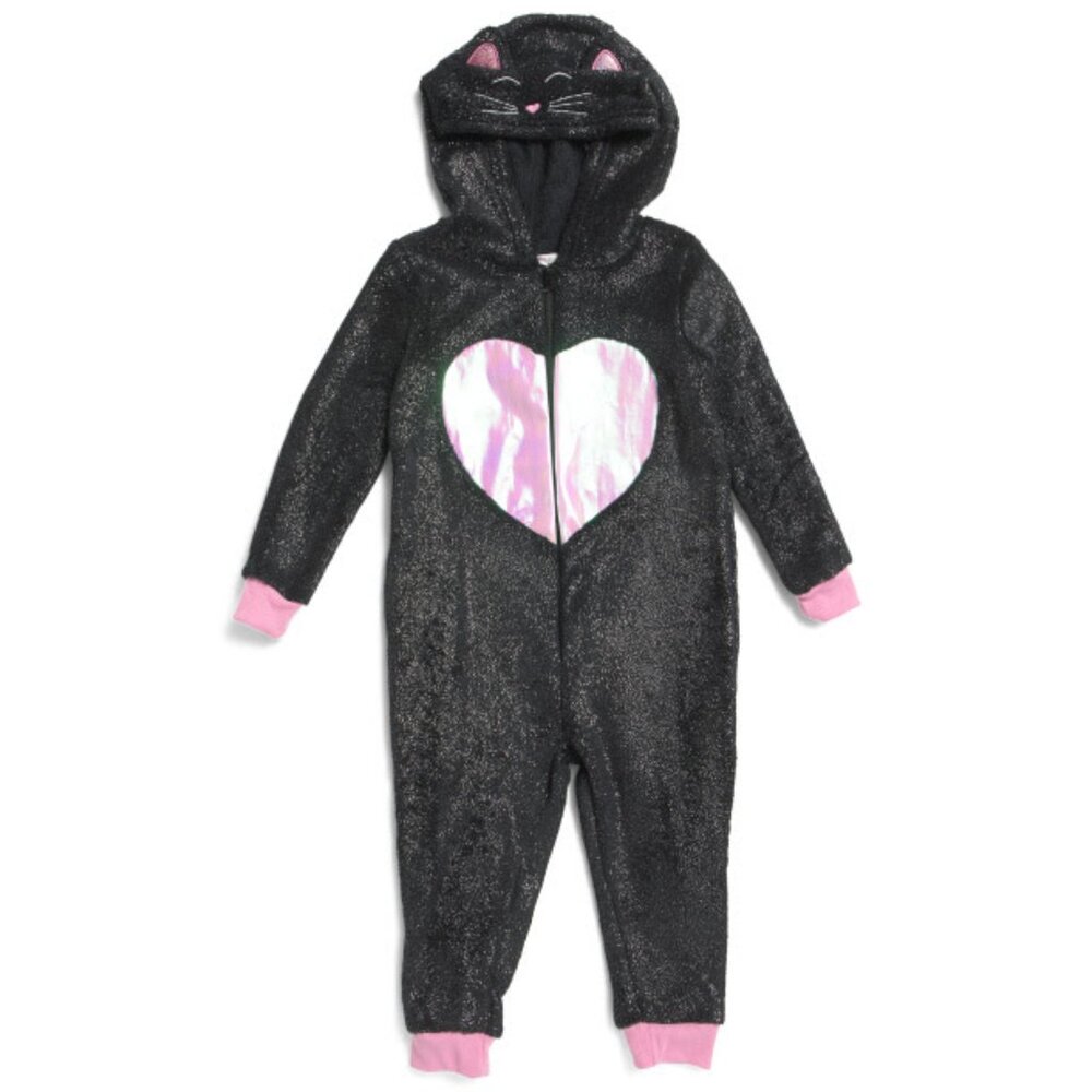 NWT Toddler Girls Cat Plush Hooded Onesie by BMAGICAL -VARIOUS
